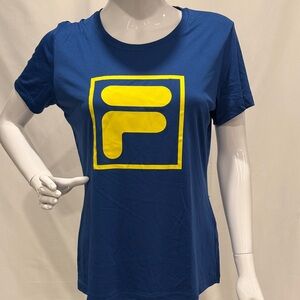 Fila Blue Tee with Vibrant Yellow Emblem